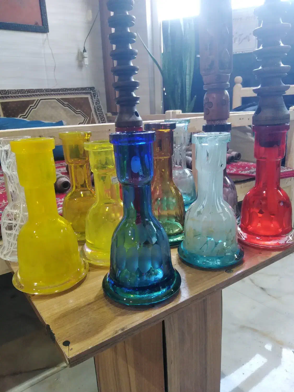 قلیون شیشه قلیان تنه چوبی قلیان|کلکسیون و سرگرمی|قم, شهرک امام حسین|دیوار