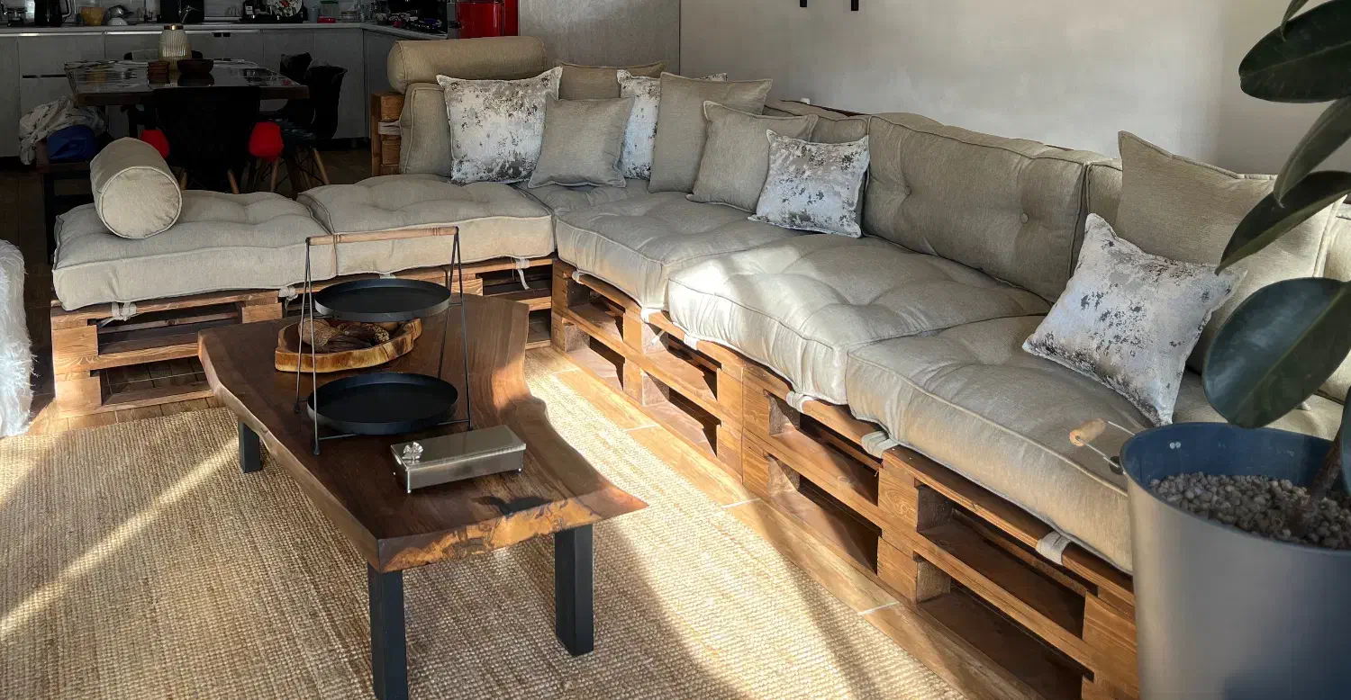 مبل ال طرح پالت ۷ نفره|مبلمان خانگی و میز عسلی|نوشهر, |دیوار