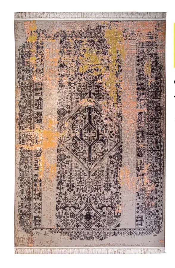 فرش ماشینی وینتیج،نارنجی طوسی|فرش|آشتیان, |دیوار