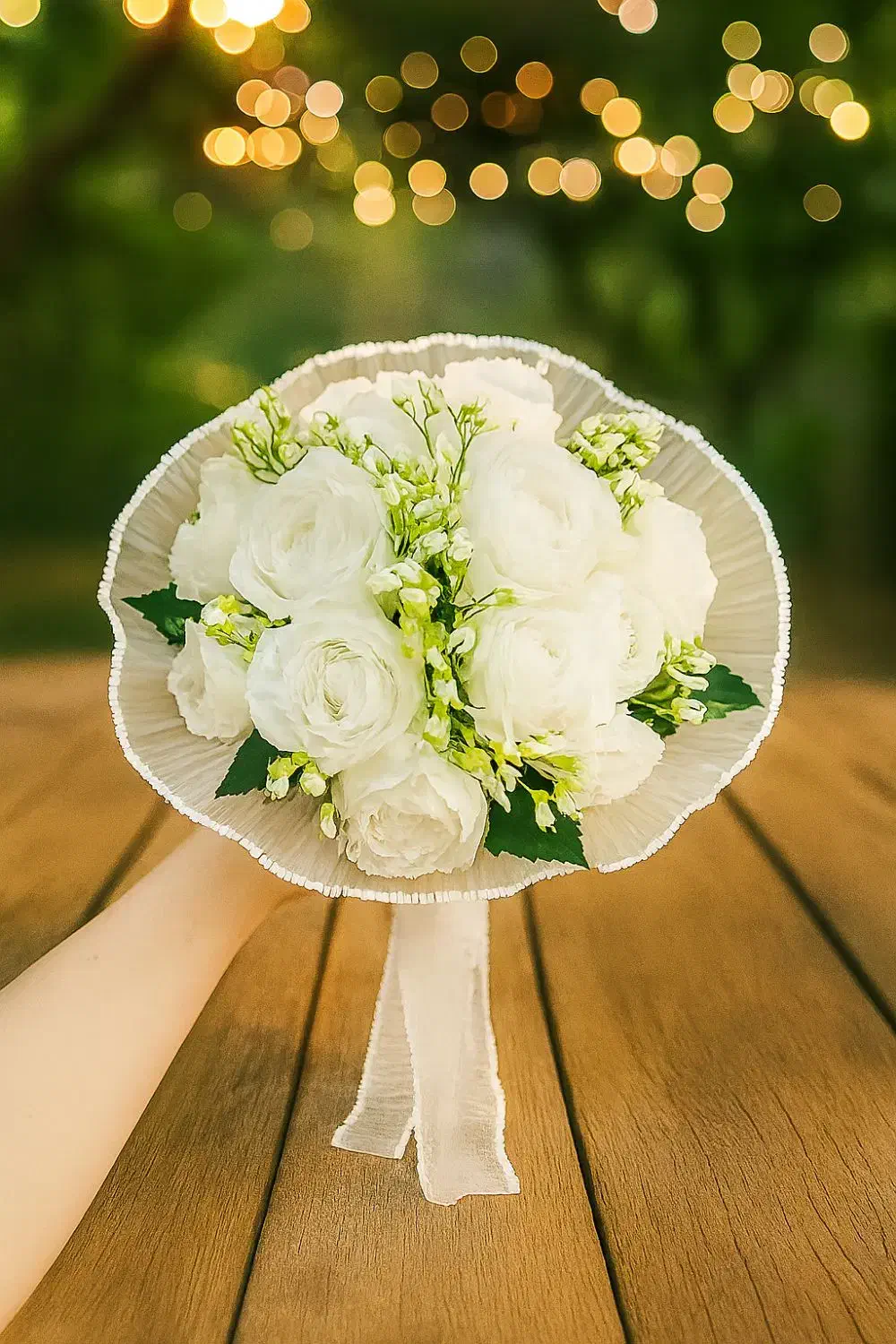 دسته گل عروس رز سفید ژیپسفولیا تور پلیسه|گل مصنوعی|تهران, بوستان ولایت|دیوار