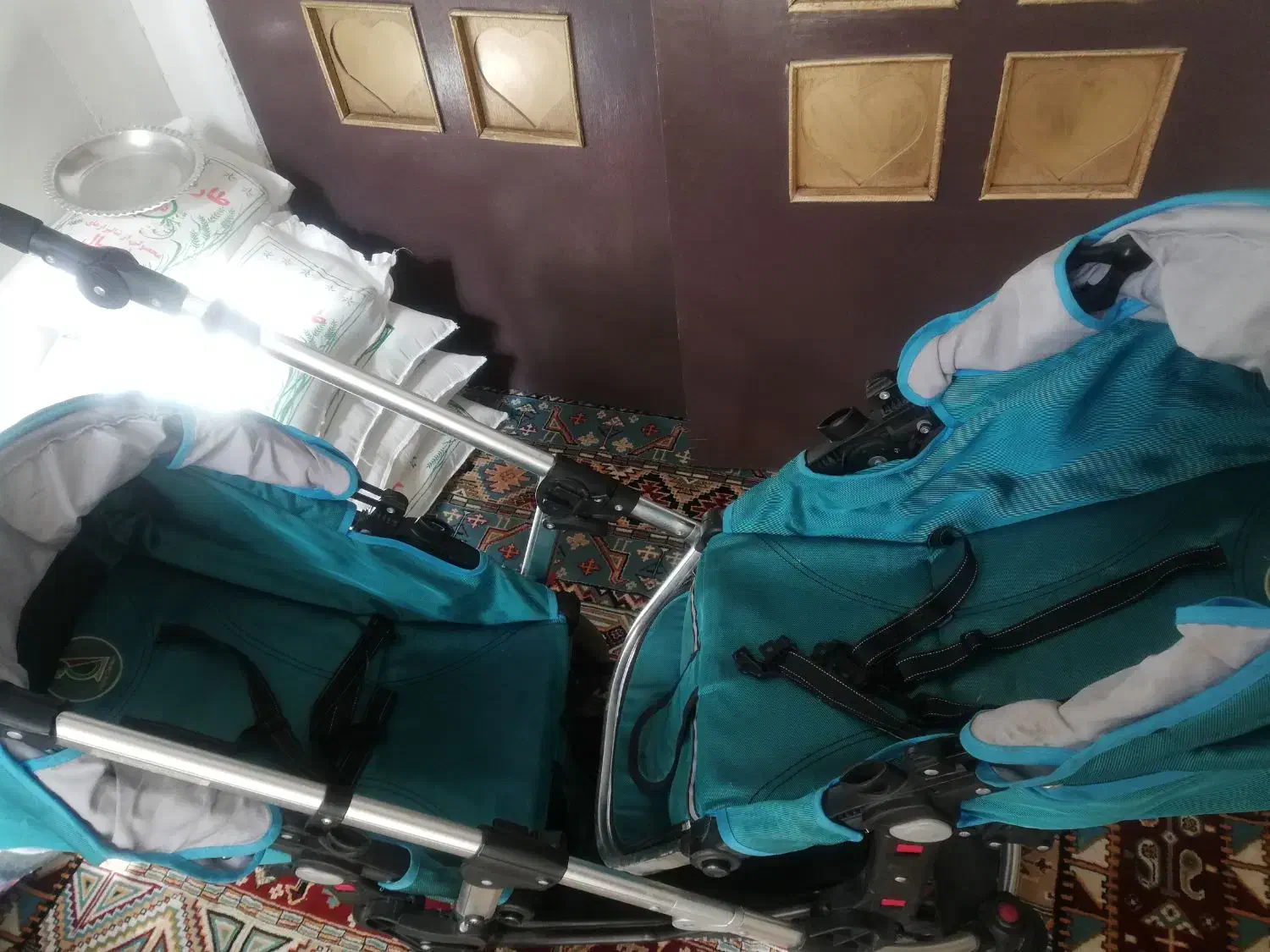 کالسکه دو قلو پیر گاردین اصلی و کریر|کالسکه و لوازم جانبی|جوانرود, |دیوار