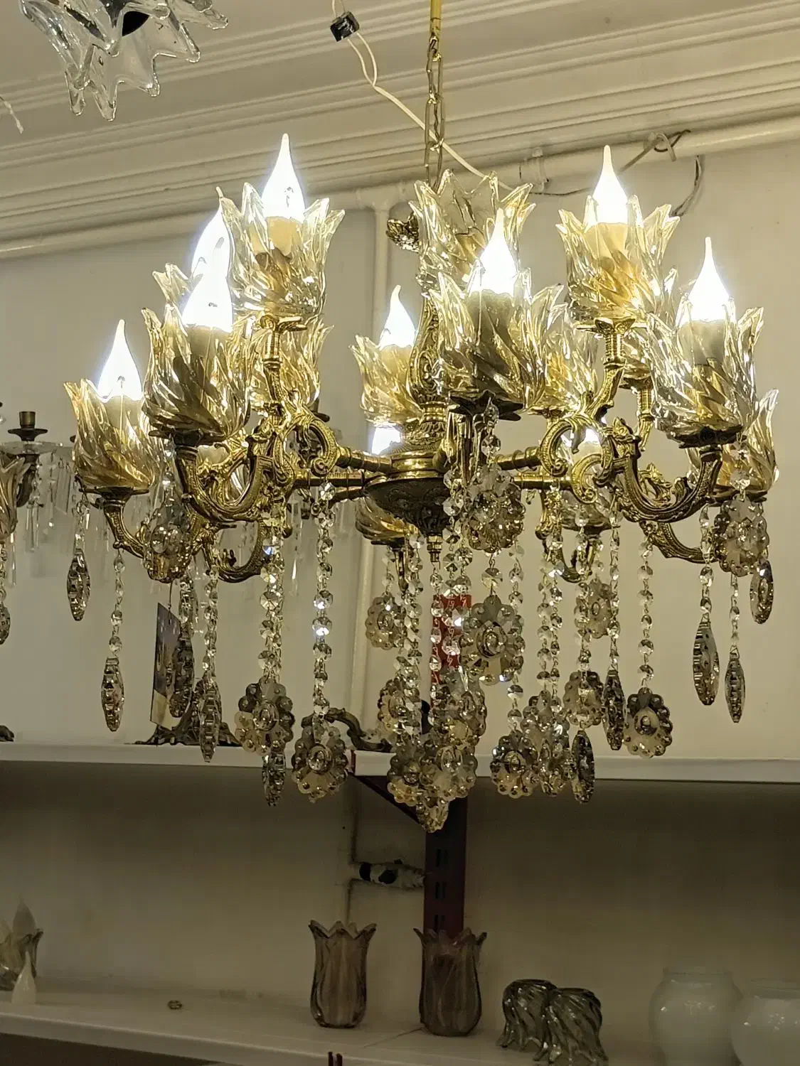 16 شعله برنز نقد و اقساط بدون واسطه و مطمئن|لوستر و چراغ آویز|اراک, |دیوار