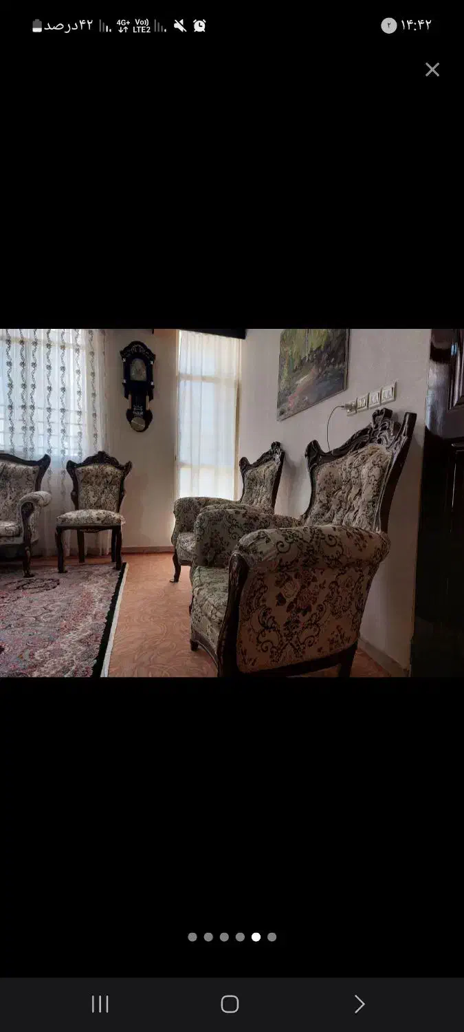 مبل سلطنتی ۹ نفره زیبا باچوب گردو|مبلمان خانگی و میز عسلی|آبیک, |دیوار