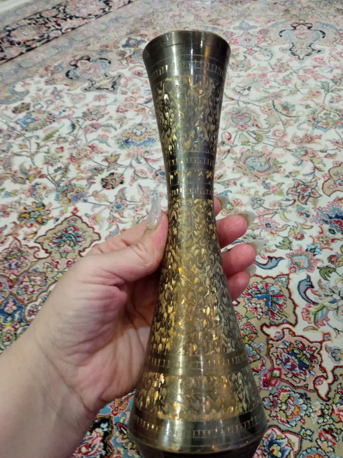 جفت گلدان برنزی سیاه قلم و چراغ جادو کار دست|صنایع دستی و سایر لوازم تزئینی|تهران, خلیج فارس|دیوار