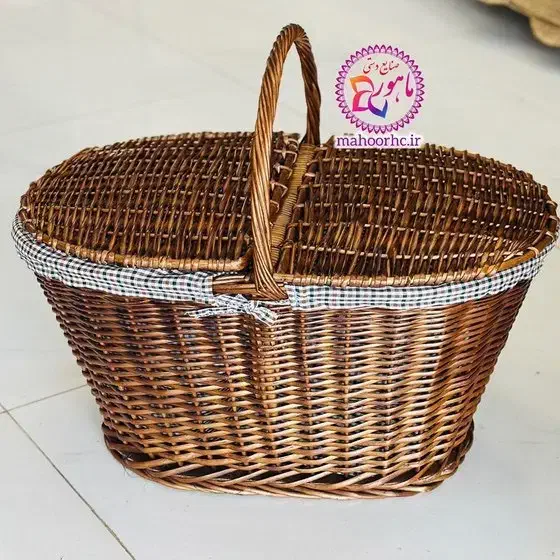 سبد چوبی پیک نیک-سبد حصیری سایز بزرگ|صنایع دستی و سایر لوازم تزئینی|زنجان, |دیوار