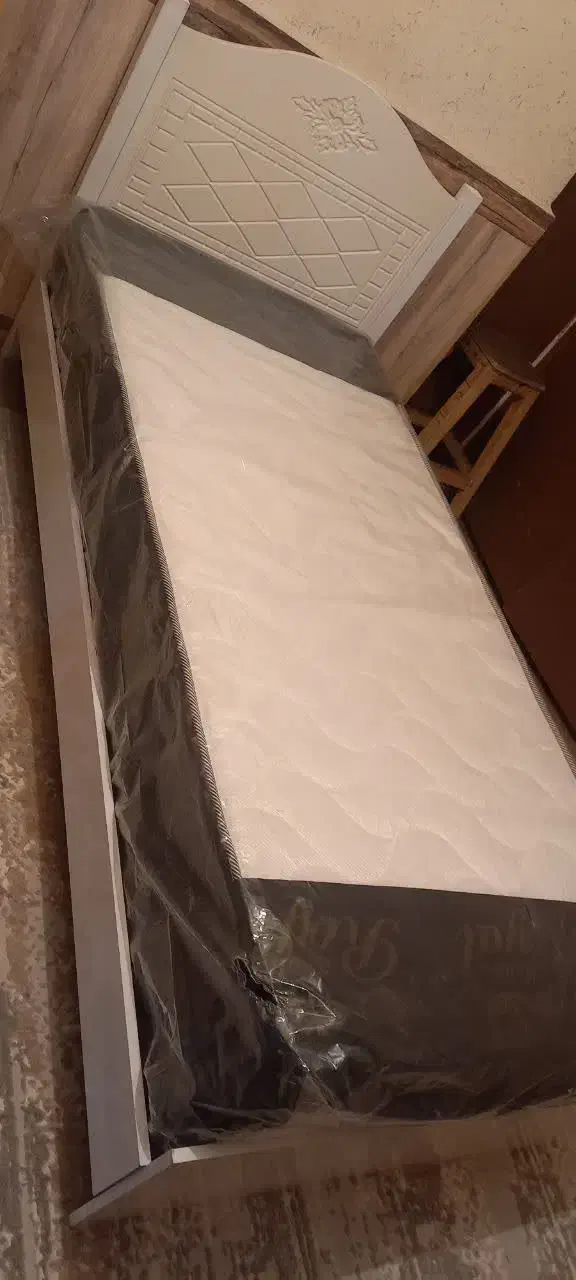 تخت خواب یک نفره باتشک ام دی اف نو|تخت و سرویس خواب|اهواز, منبع اب|دیوار