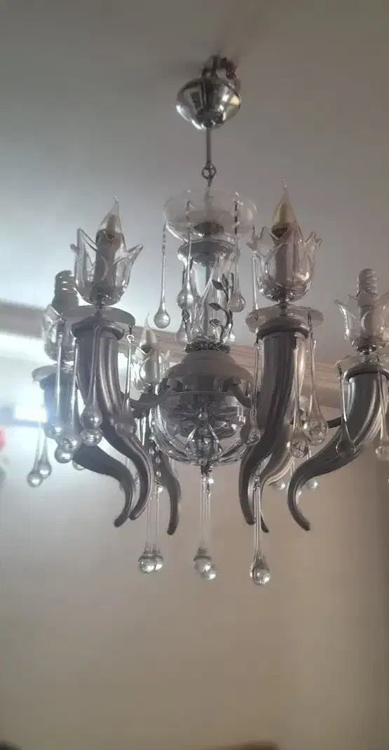 لوستر 6شاخه کریستالی|لوستر و چراغ آویز|ساوه, |دیوار