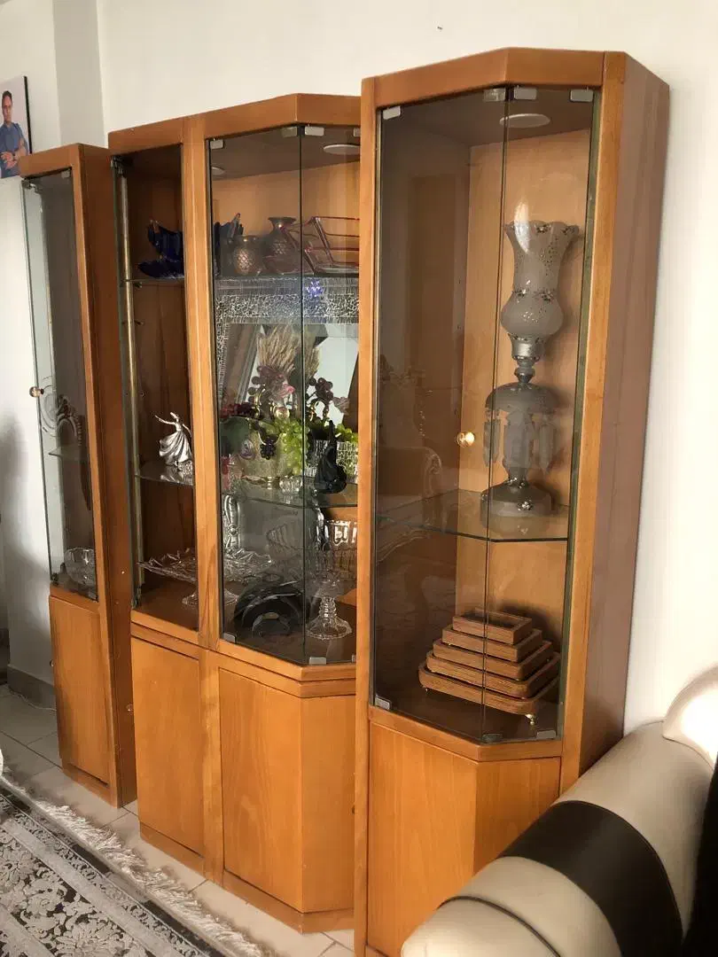 دکور ۴ تکه تمام چوب ایتالیایی|بوفه، ویترین، کنسول|کرج, فاز ۴ مهرشهر|دیوار