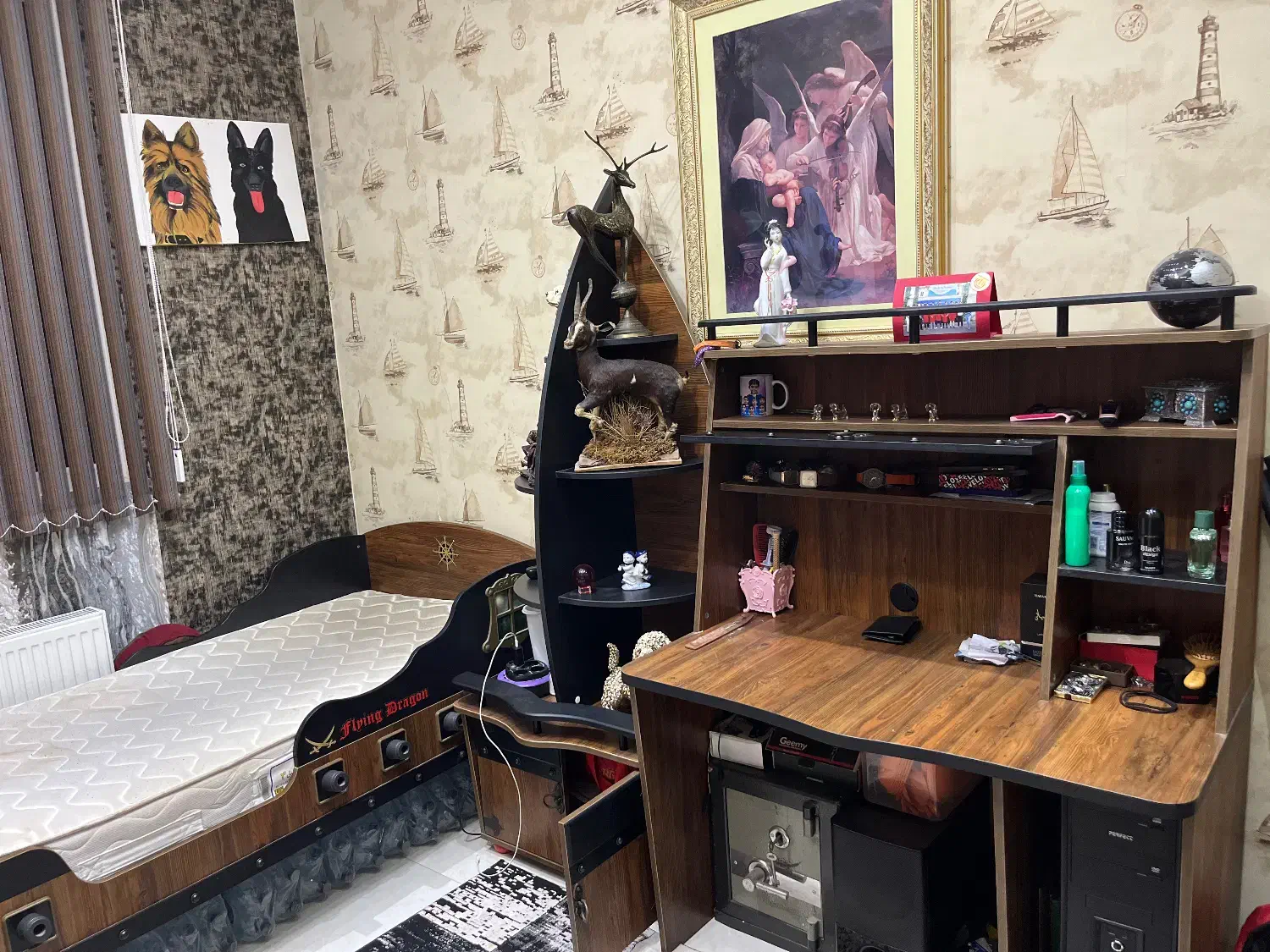 سرویس خواب کامل کشتی|تخت و سرویس خواب|پرند, فاز ۳|دیوار