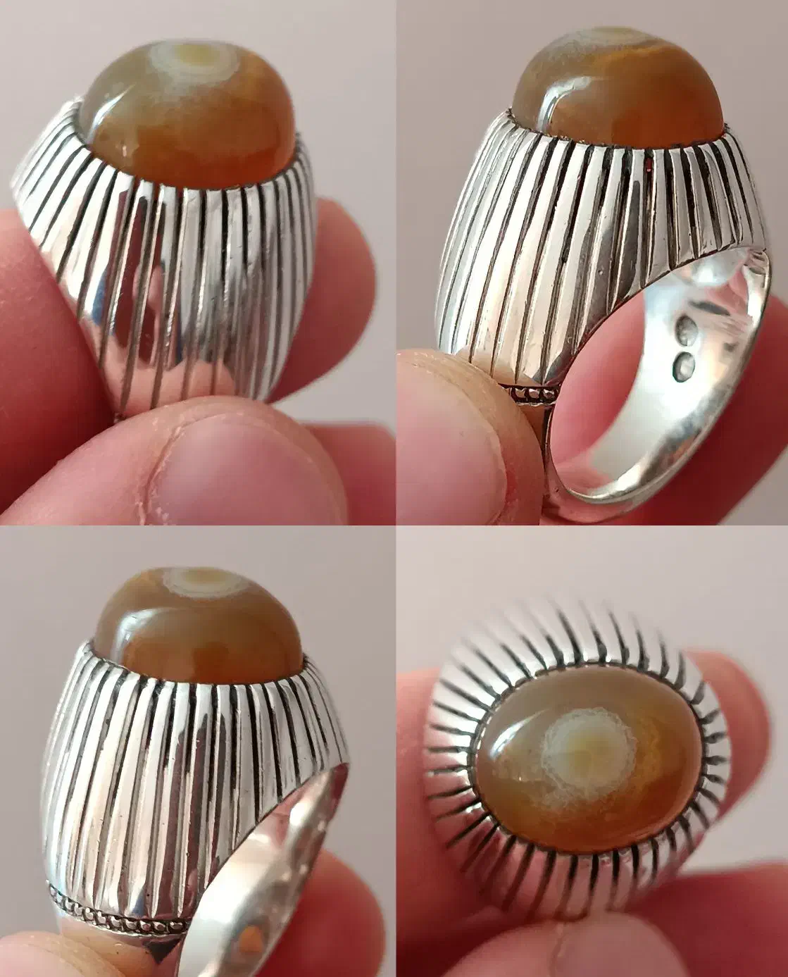 انگشتر کلکسیونی عقیق یمنی کهنه خطی باباقوری|جواهرات|تبریز, |دیوار