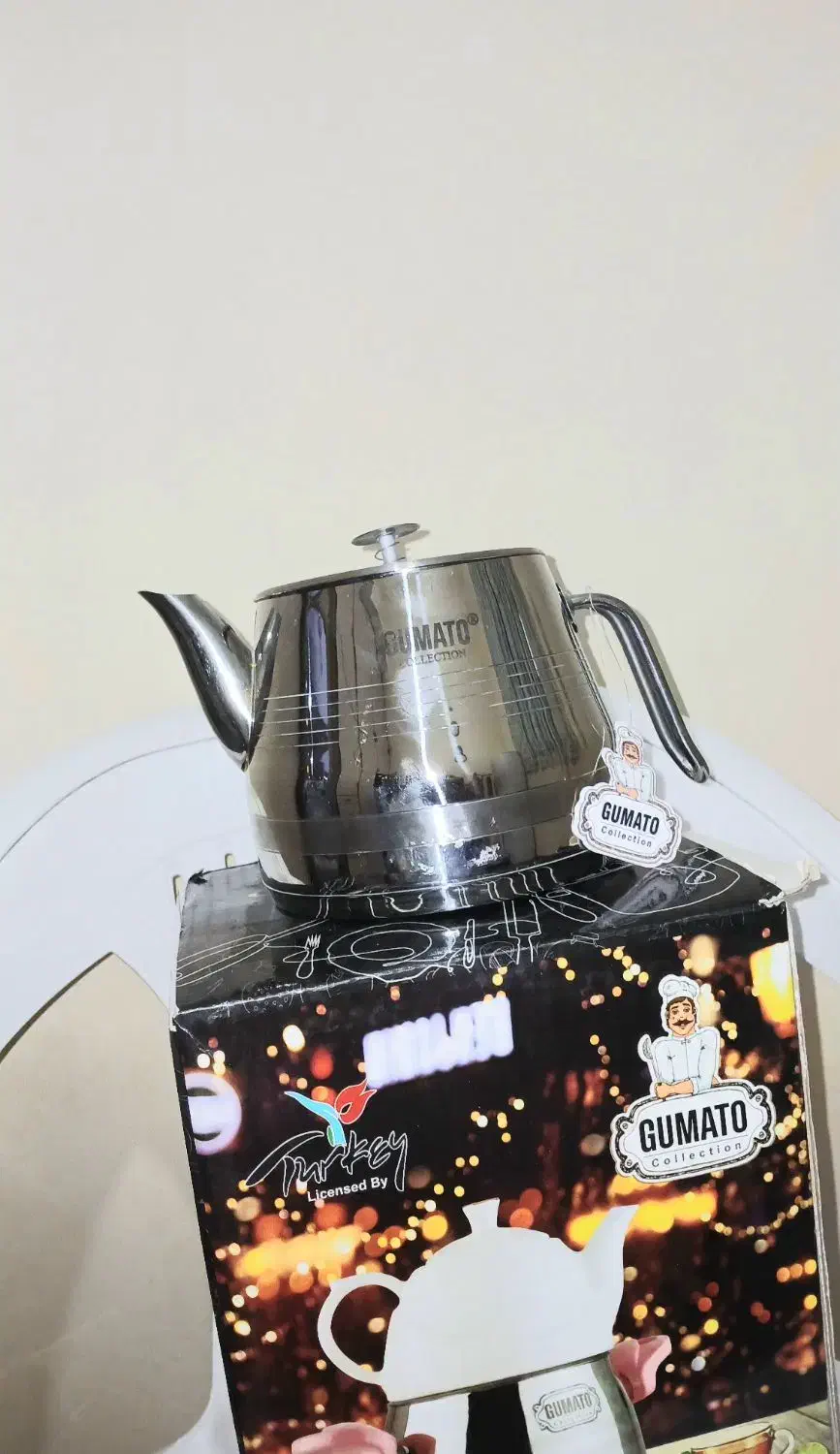 قوری چینی با کتری استیل کاملا نو|قوری، کتری، قهوه‌ساز دستی|خرم‌آباد, |دیوار