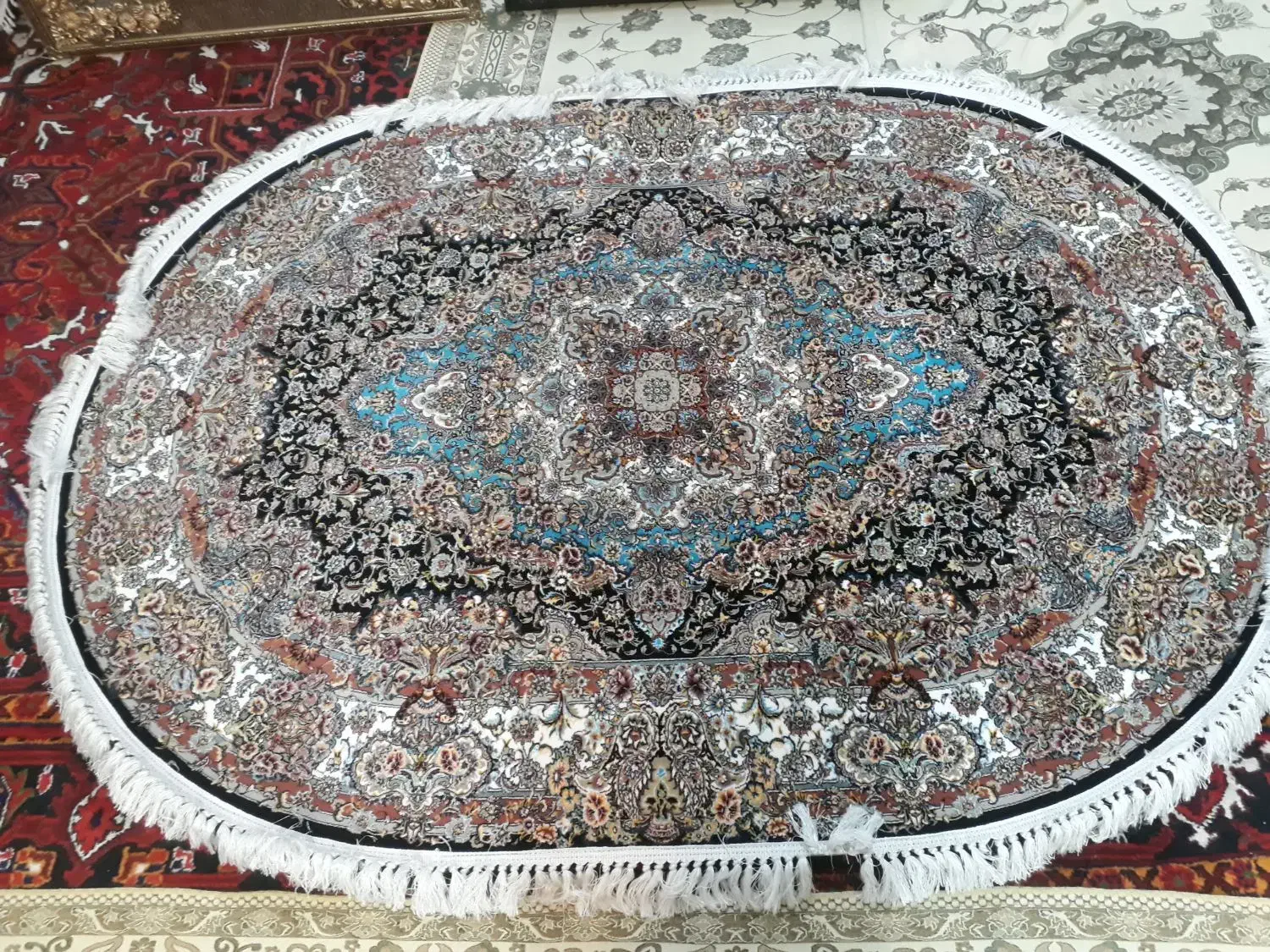 فرش،بیضی آشپزخانه سالاری ۱/۵×۲سایز دستبافت گونه|فرش|تبریز, |دیوار