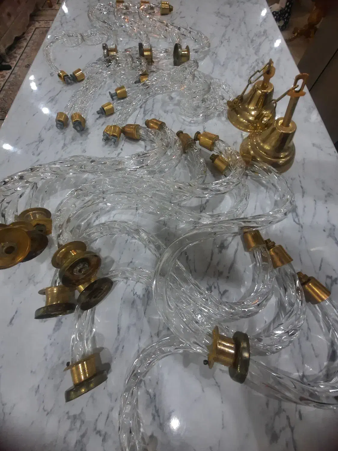 لوازم لوستر کریستال 12شاخه|لوستر و چراغ آویز|تهران, ستارخان|دیوار