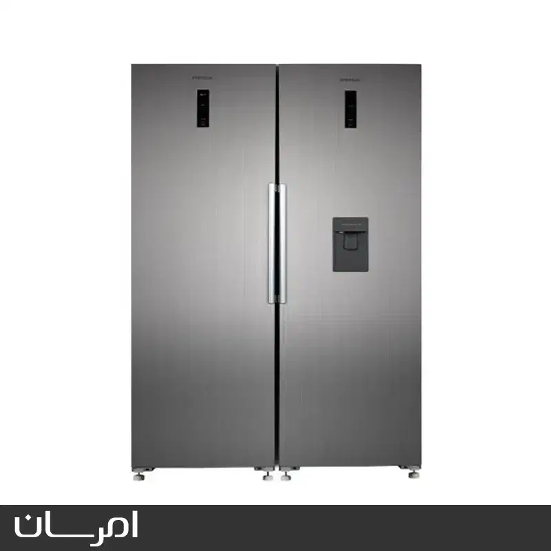 یخچال دو قلو 40فوت امرسان رنگ طوسی نو اکبند|یخچال و فریزر|رشت, باهنر|دیوار