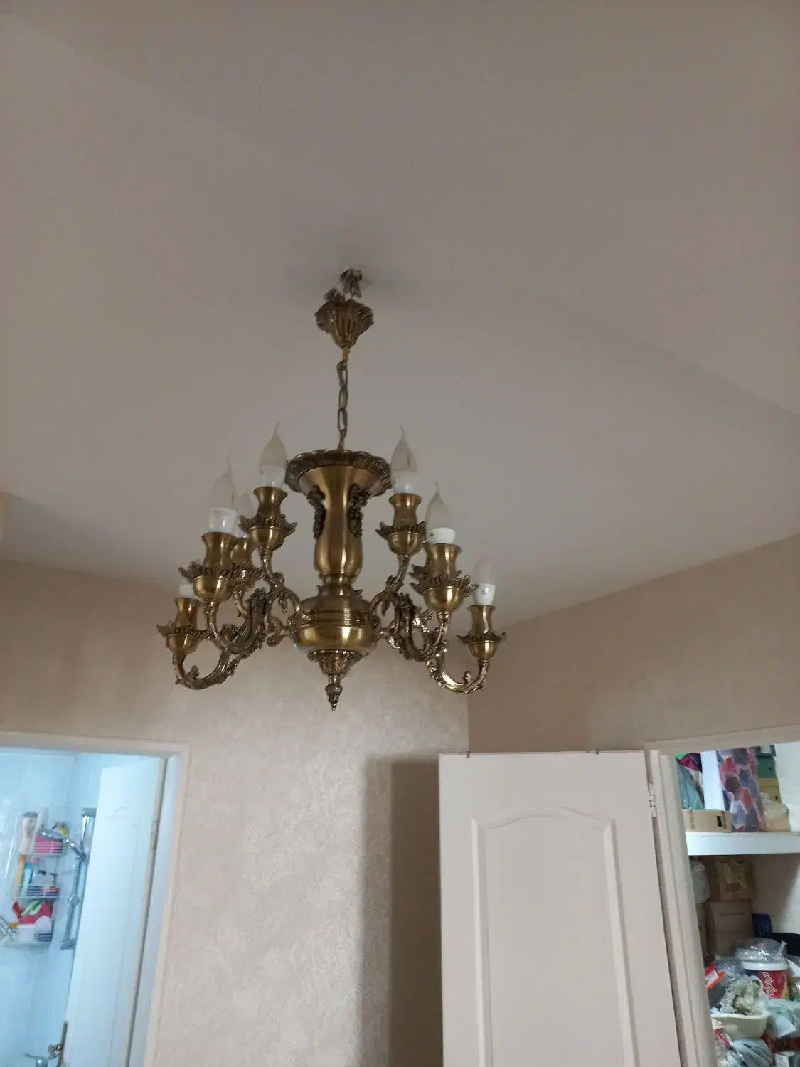 لوستر برنجی|لوستر و چراغ آویز|تهران, مینابی|دیوار