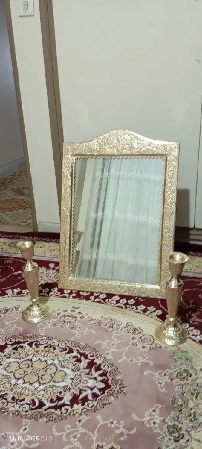 آینه و شمعدان|صنایع دستی و سایر لوازم تزئینی|اصفهان, شهرک کاوه|دیوار