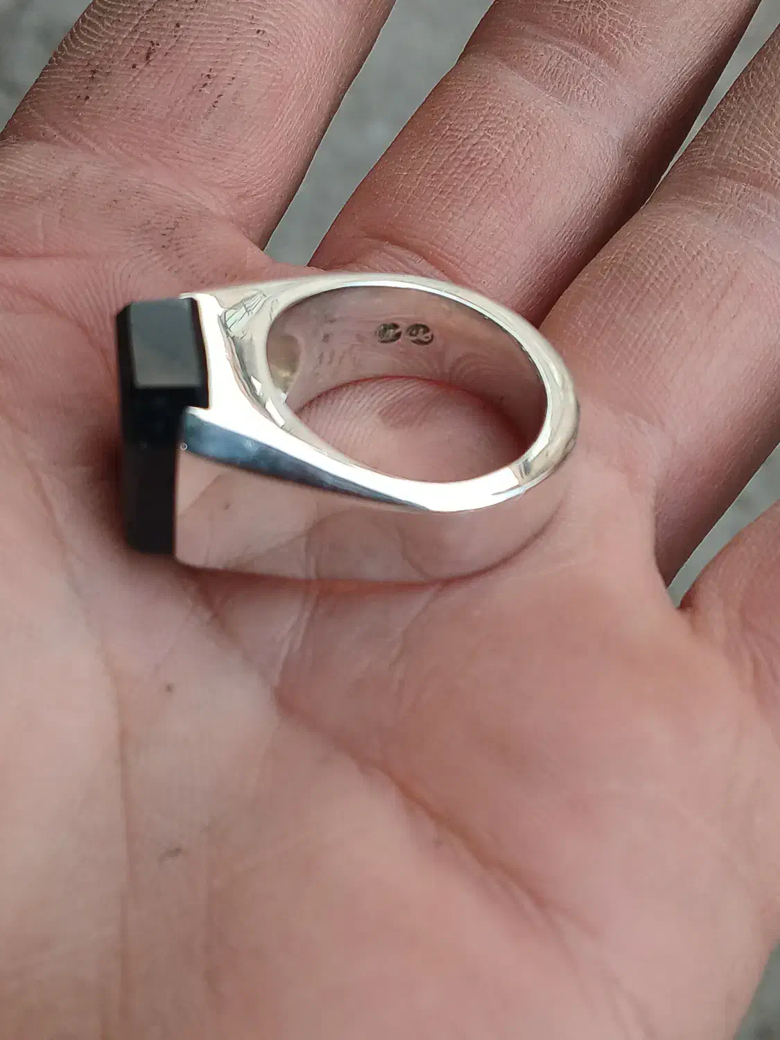 انگشتر نقره ، عقیق مشکی|جواهرات|نسیم‌شهر, |دیوار