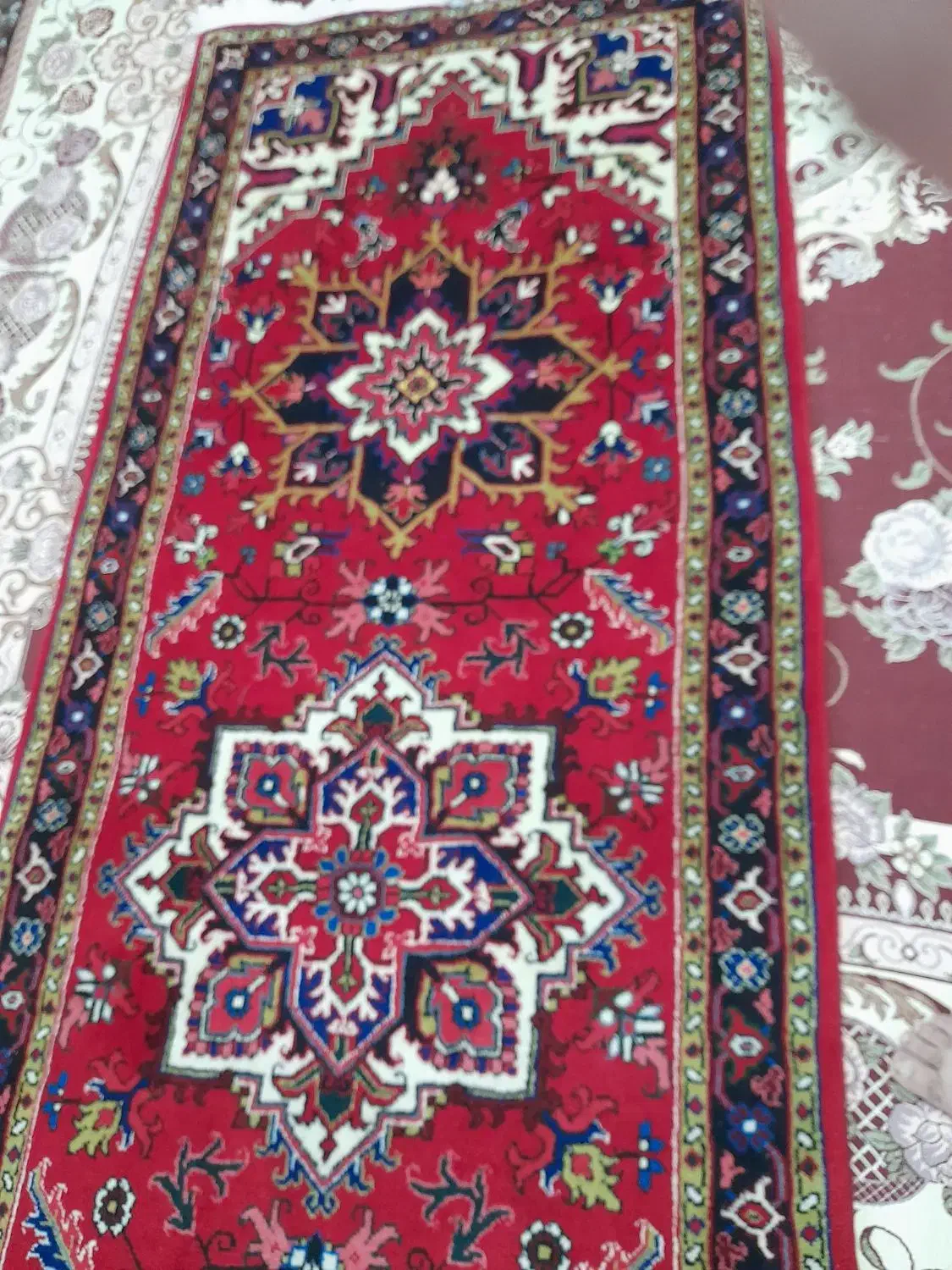 کناره ۱در۳ یک عدد بسیار زیبا|فرش|اهر, |دیوار