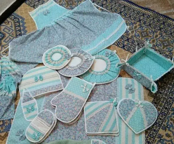 سرویس آشپزخانه عروس|سفره، حوله، دستمال آشپزخانه|اردبیل, |دیوار