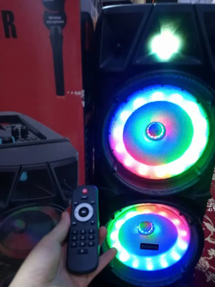 اسپیکر بزرگ چرخ دار دارای میکروفن و کنترل|پخش‌کننده همراه|رامشیر, |دیوار