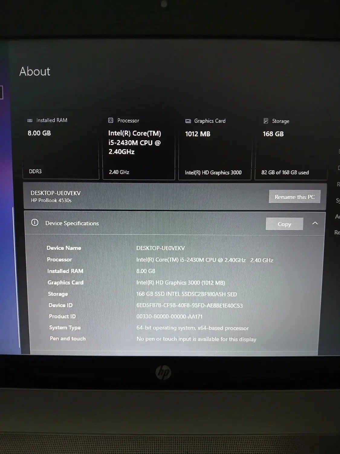 لپتاپ ‌‌hp  probook|رایانه همراه|پاکدشت, شهرک انقلاب|دیوار