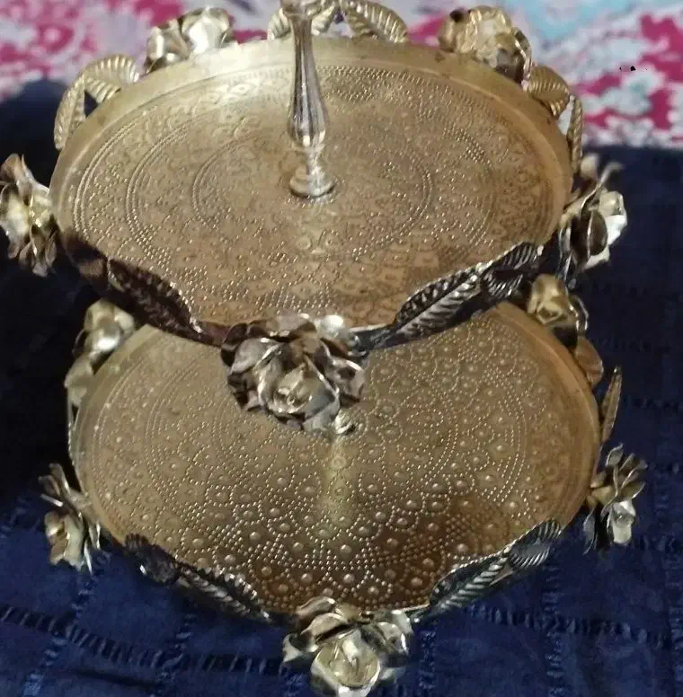 یک جفت جا شیرینی طلایی|ظروف سرو و پذیرایی|زاهدان, |دیوار