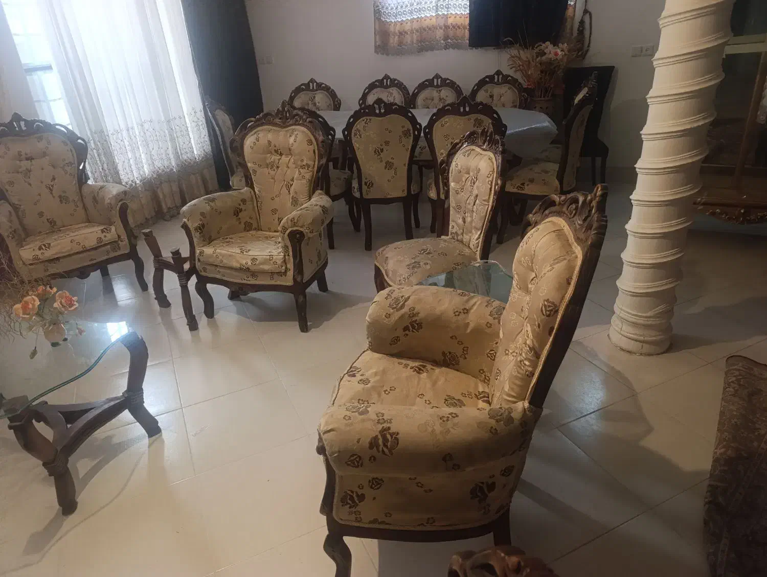 میز ناهار خوری شیشه ای 8نفره|میز و صندلی غذاخوری|مرودشت, ابوذر شمالی‎|دیوار