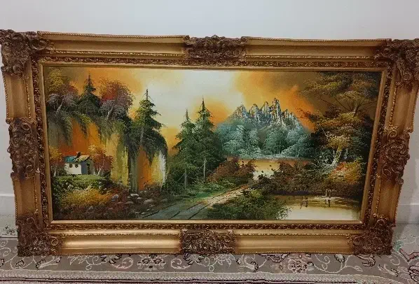 نقاشی رنگ روغن تابلو قاب چوبی تخفیف دار|تابلو، نقاشی، عکس|تهران, علم و صنعت|دیوار