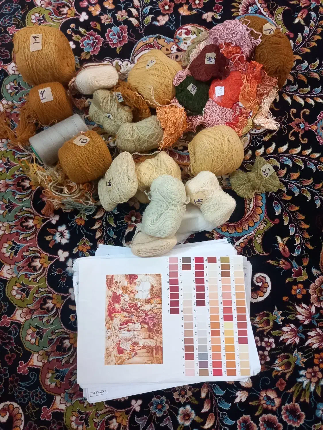 نقشه شماره بافی عروسی شاهزاده با نخ مرینوس|تابلو فرش|اردبیل, |دیوار