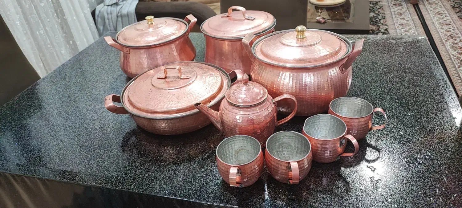 سه قابلمه مس ویک تابه|ظروف پخت‌وپز|مریوان, |دیوار