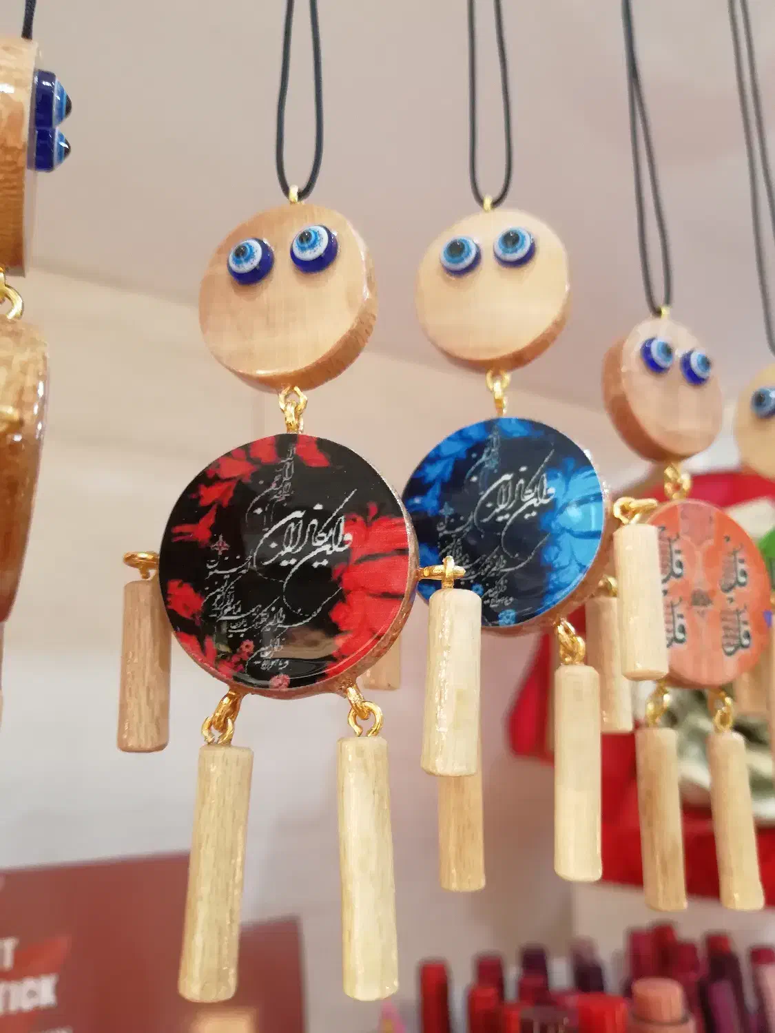 آویز ماشین آدمک چوبی چشم زخم|صنایع دستی و سایر لوازم تزئینی|فراشبند, |دیوار