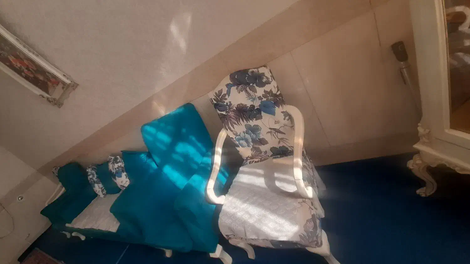 مبل فیروزه ای سالم|مبلمان خانگی و میز عسلی|قم, نخودی|دیوار