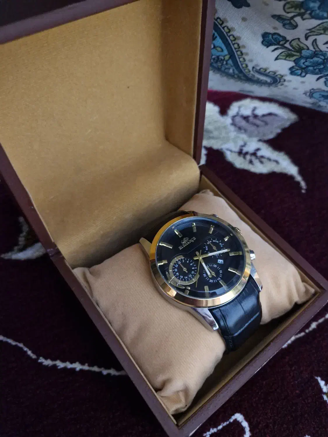 ساعت الگانس کلاسیک بند چرم|ساعت|قروه, |دیوار