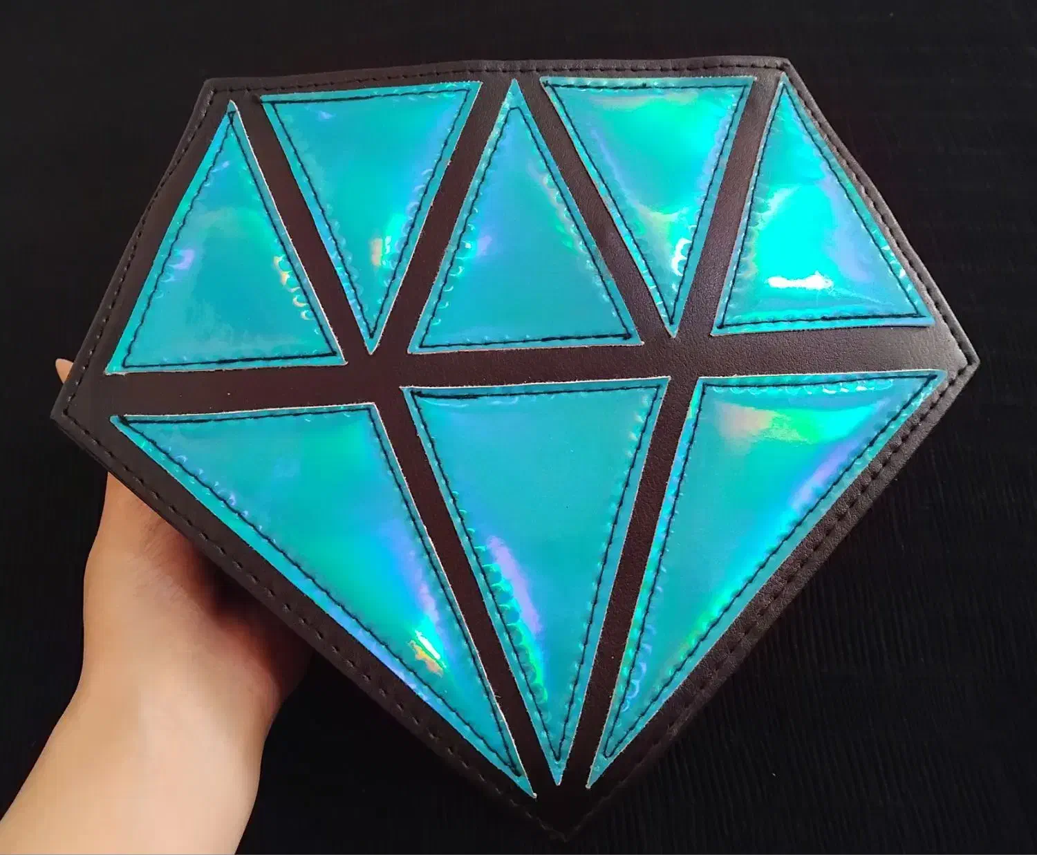 کیف دوشی فانتزی طرح الماس آبی براق|کیف، کفش، کمربند|اردبیل, |دیوار