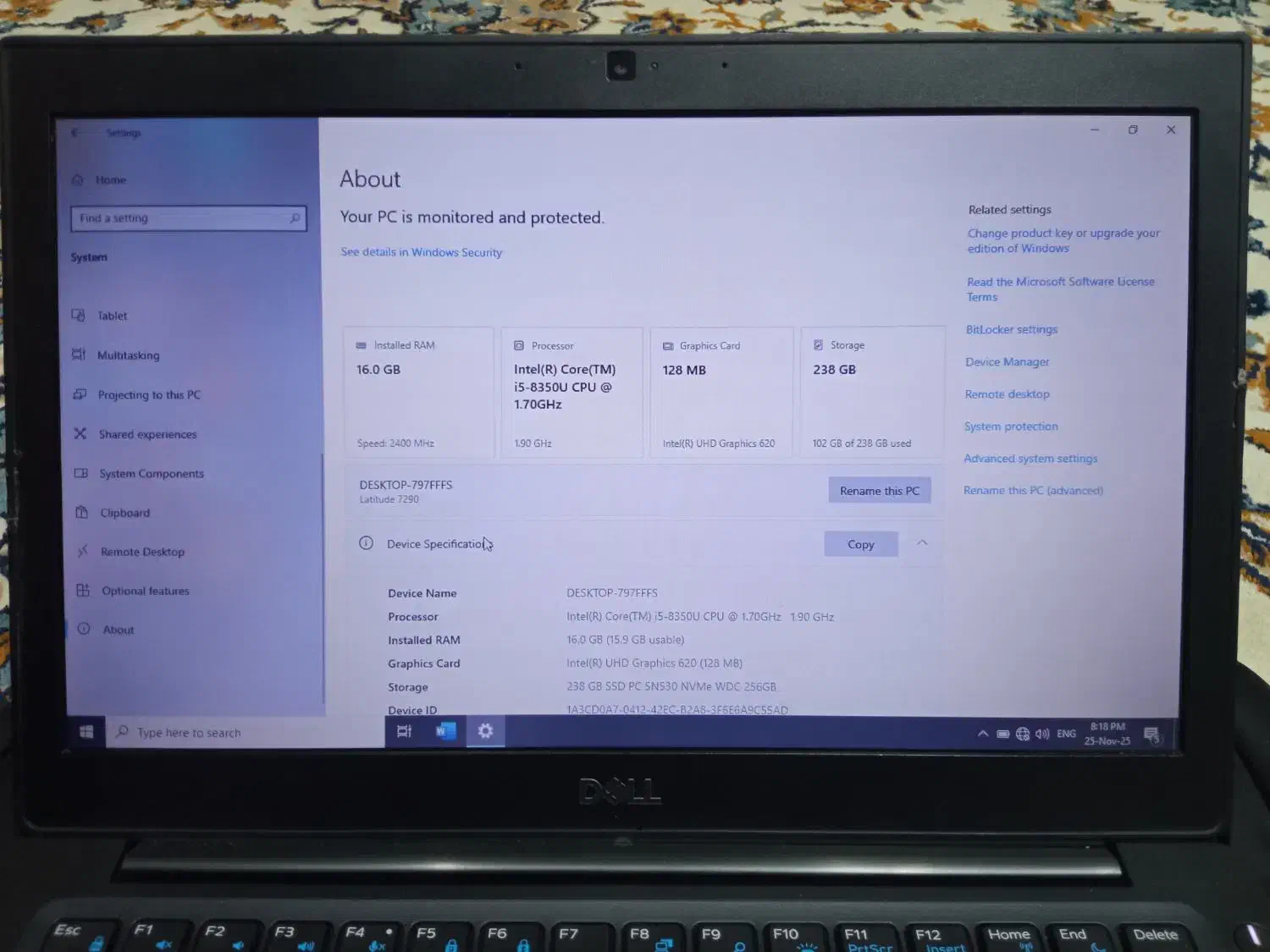 لپ تاپ ارتقا یافته دل مدل لتیتود ۷۲۹۰|رایانه همراه|اراک, |دیوار