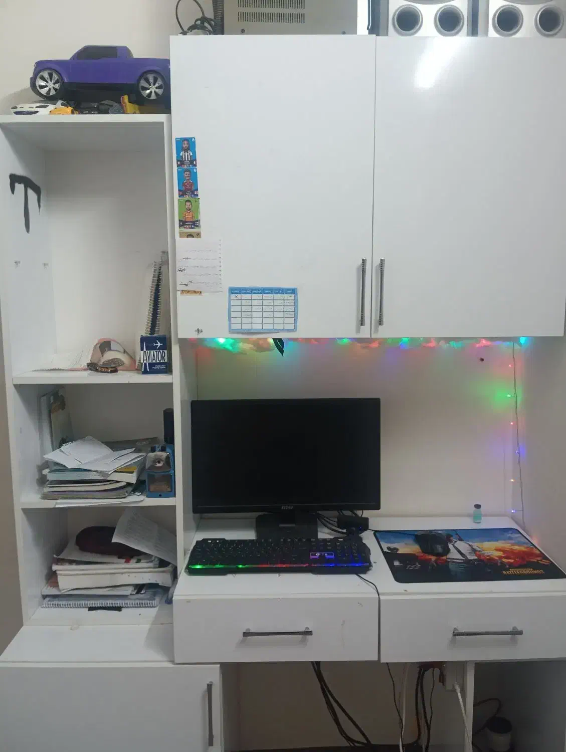 میز تحریر و  با نور RGB|میز تحریر و کامپیوتر|تربت‌حیدریه, شهرک ولیعصر|دیوار