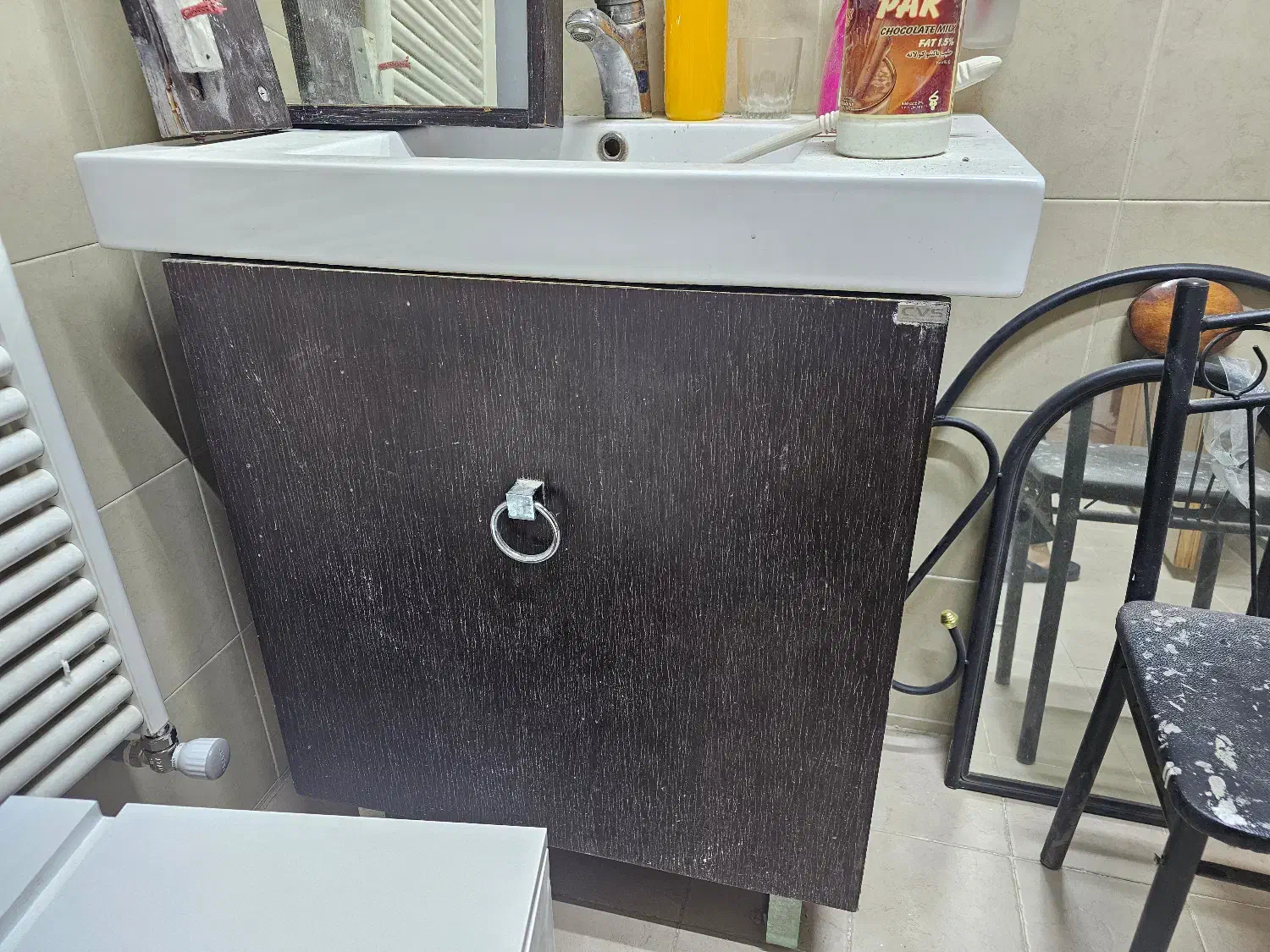 ست اینه و کشو مشکی بدون روشویی|لوازم سرویس بهداشتی|اصفهان, چرخاب|دیوار