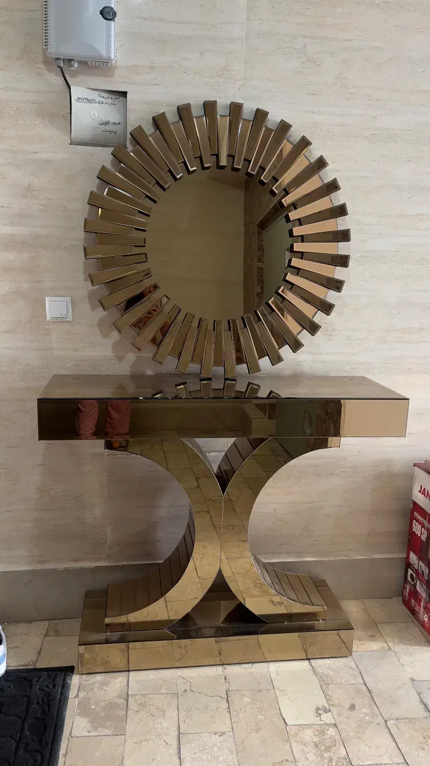 آینه کنسول رزگلد|بوفه، ویترین، کنسول|پردیس, فاز ۸|دیوار