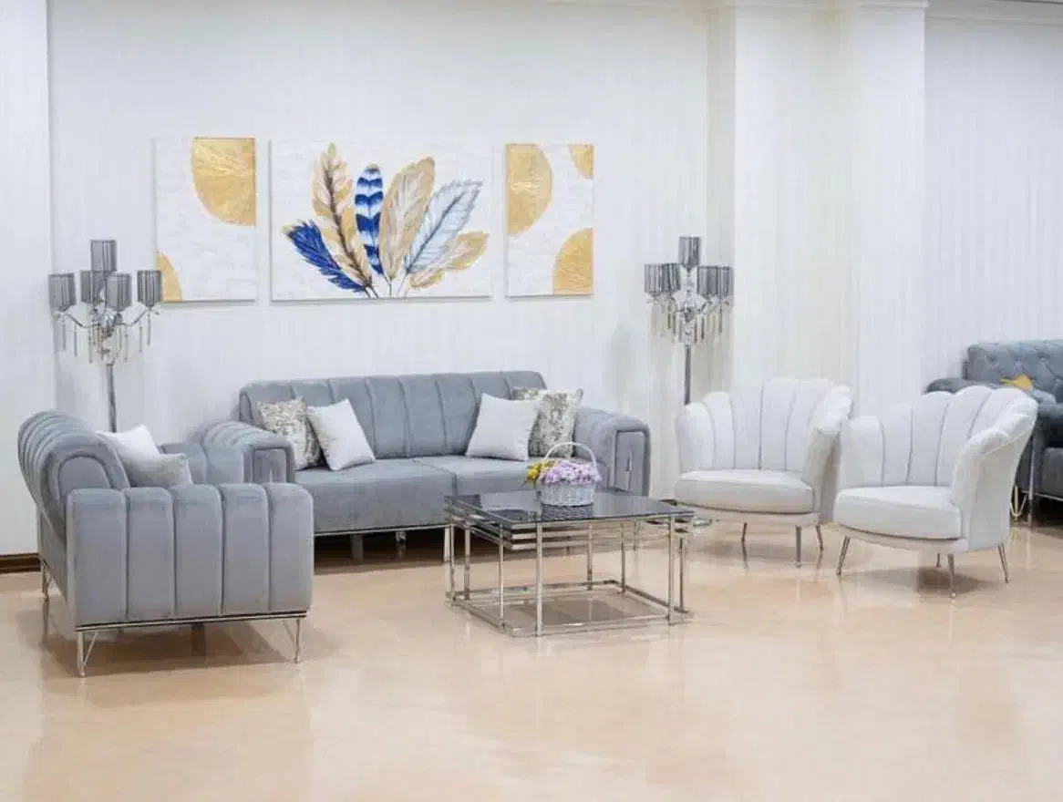 مبلمان راحتی صدفی|مبلمان خانگی و میز عسلی|ایوانکی, |دیوار