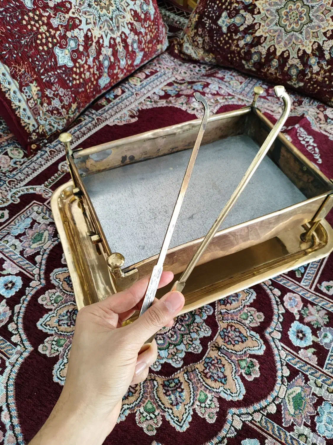 منقل عتیقه برنجی|صنایع دستی و سایر لوازم تزئینی|تربت‌حیدریه, کوه سنگی|دیوار