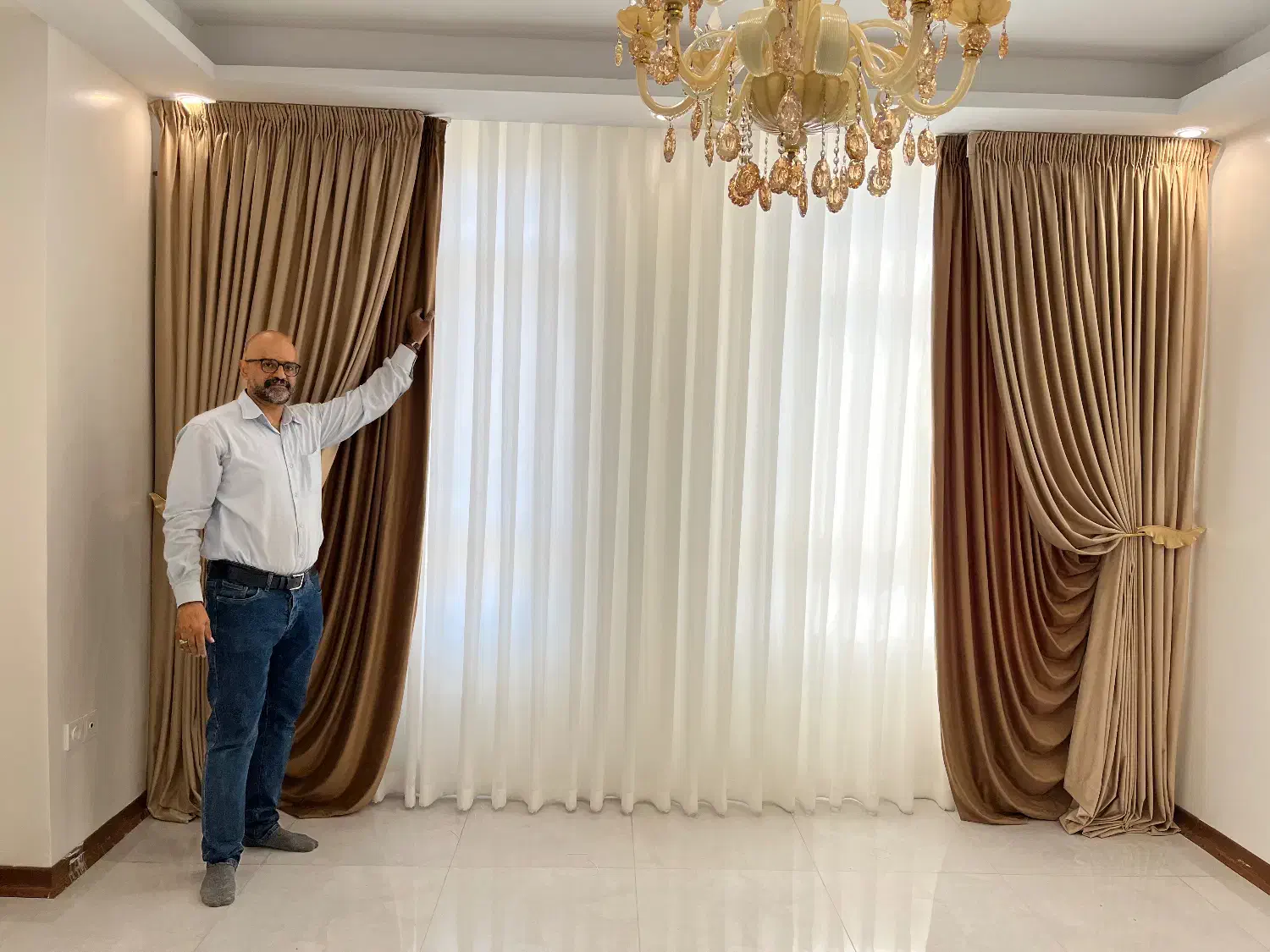 پرده آماده حریر شاین کرپ پتینه ،کتان طرح دار ،مخمل|پرده، رانر، رومیزی|تهران, هرندی|دیوار