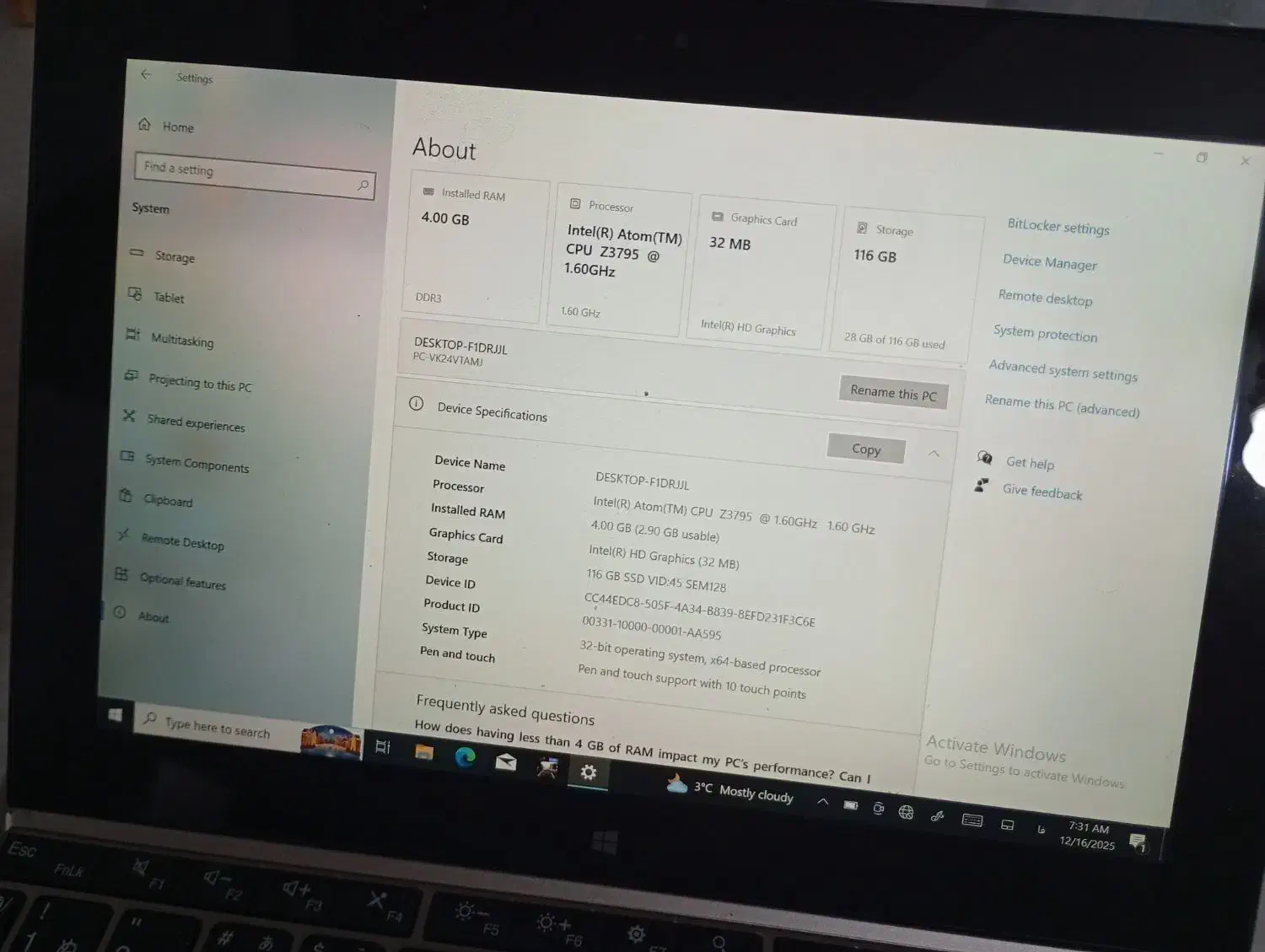 لپتاب تبلت شوnec 128g|تبلت|اردبیل, |دیوار