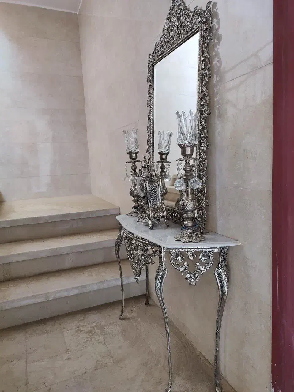 آینه شمعدان برنجی|آینه|برخوار, |دیوار