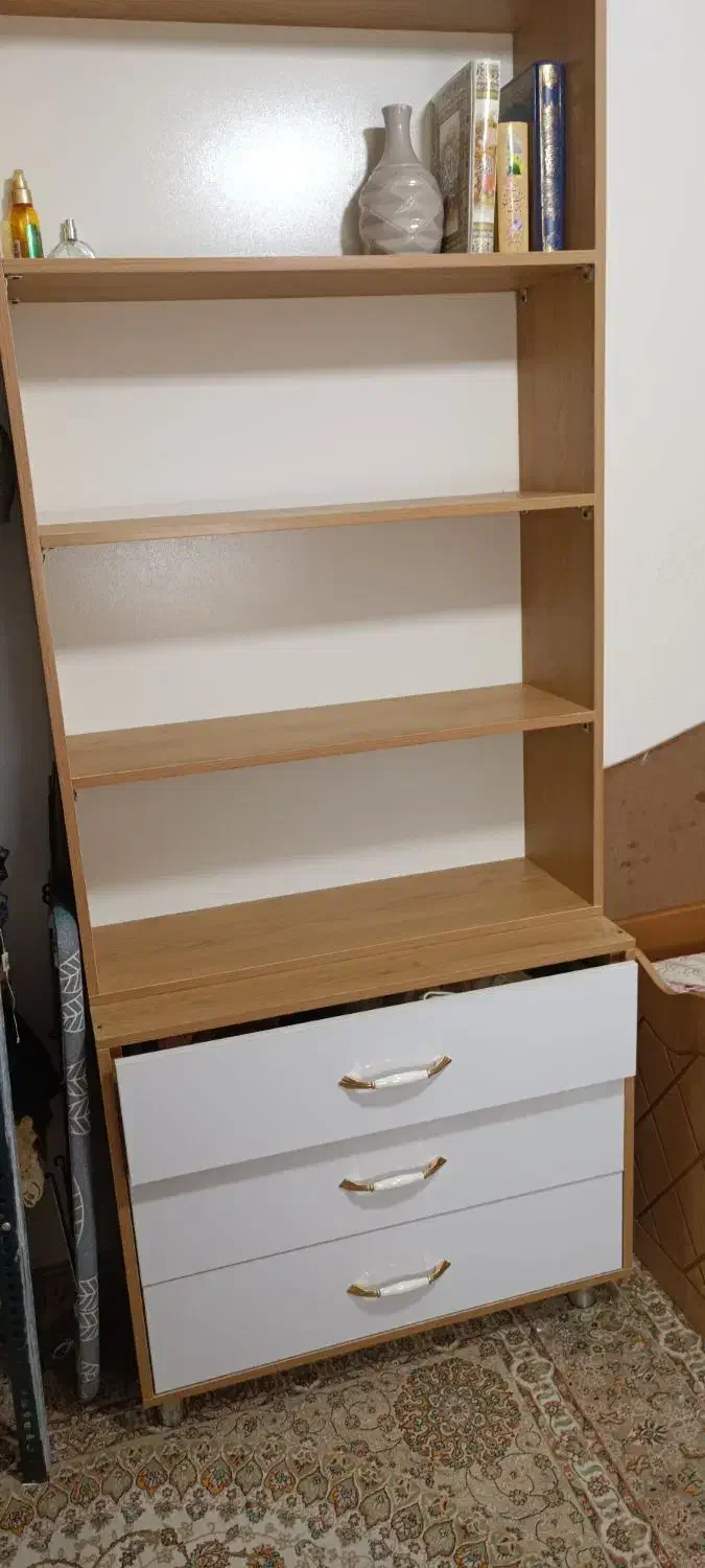 کتاب خانه با سه تا کشو|کتابخانه، شلف، قفسههای دیواری|ایلام, |دیوار