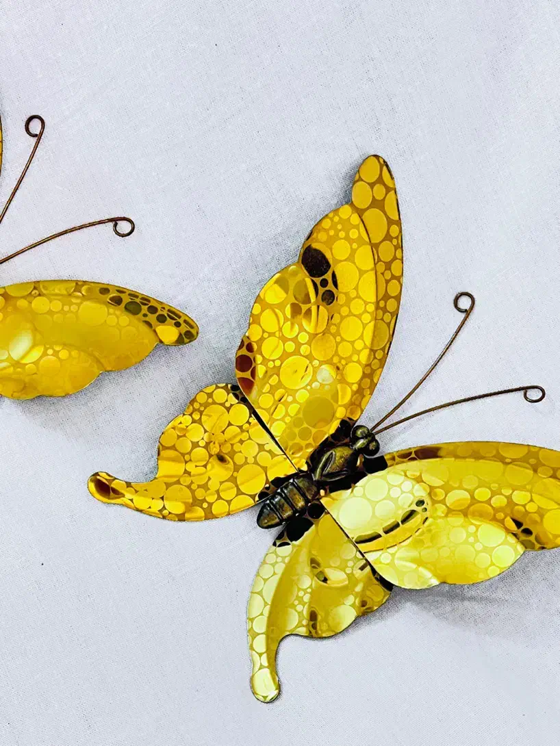 ۳ عدد پروانه برنجی تزئینی دیواری|صنایع دستی و سایر لوازم تزئینی|تبریز, |دیوار