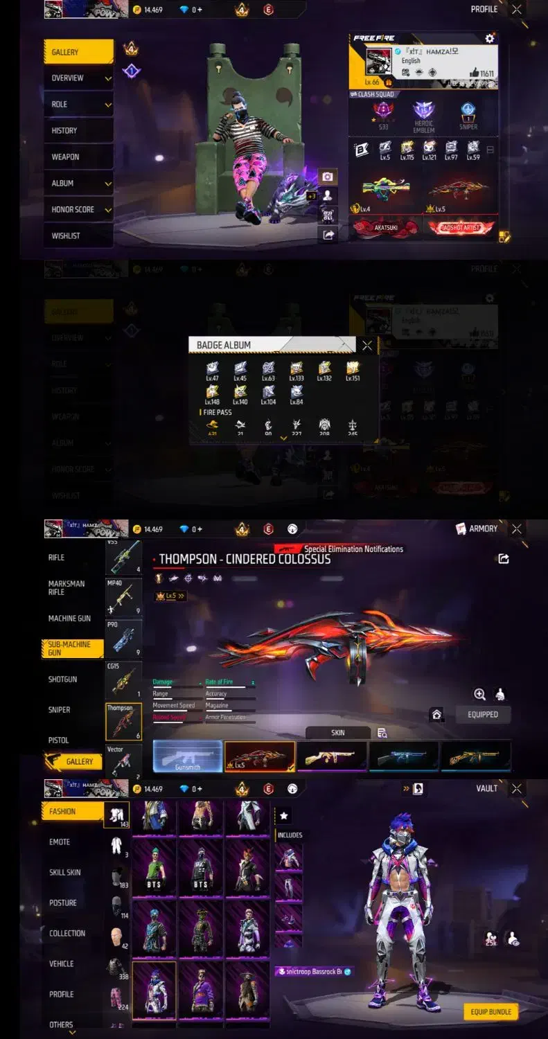 اکانت فری فایر لول 66|کنسول، بازی ویدئویی و آنلاین|سمنان, |دیوار