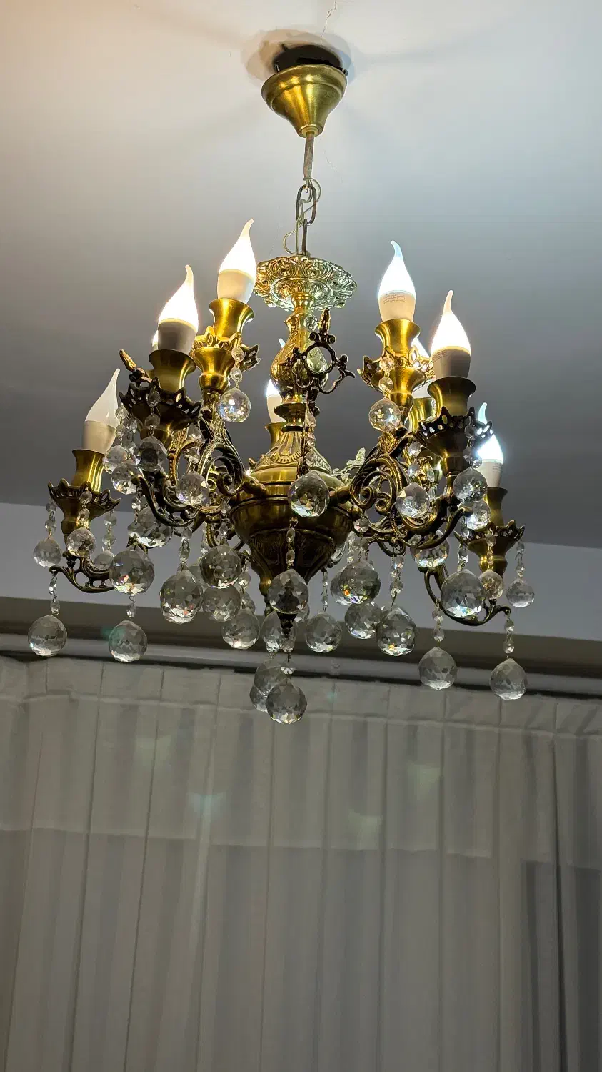 لوستر برنجی|لوستر و چراغ آویز|ابهر, |دیوار