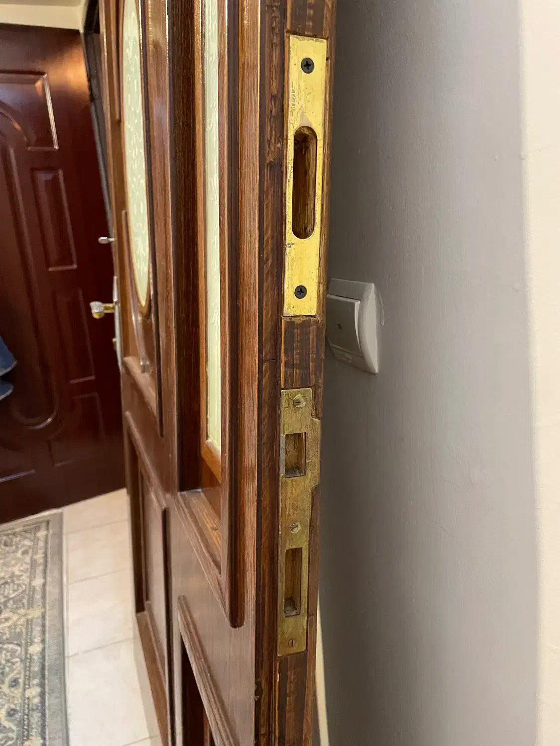 درب ضد سرقت چوب گردو|مصالح و تجهیزات ساختمان|فولادشهر, مسکن مهر فولادشهر|دیوار