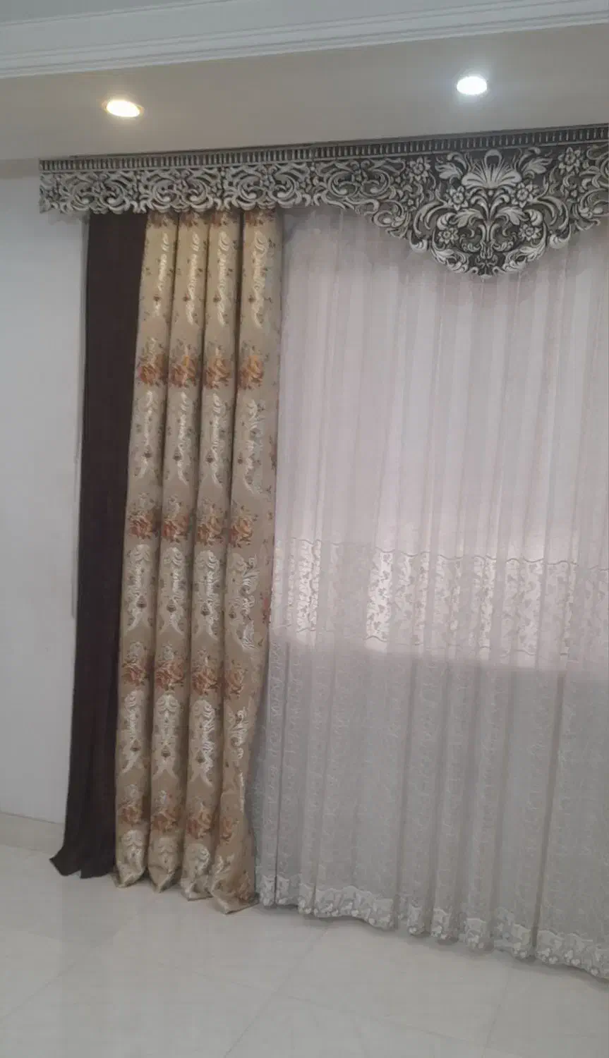 پرده سالن پزیرایی|پرده، رانر، رومیزی|رباط‌کریم, شهرک صنعتی صباشهر|دیوار