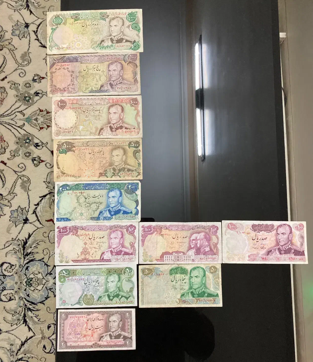 ست کامل اسکناس های پهلوی|کلکسیون سکه، تمبر، اسکناس|یزد, |دیوار